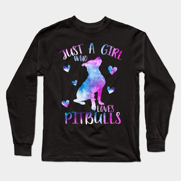 Just a girl who loves pitbulls Long Sleeve T-Shirt by PrettyPittieShop